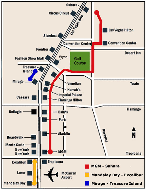 Official Route Map of the Las Vegas Monorail