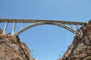 View of Hoover Dam bypass from a raft.