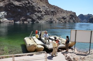 Colorado River raft at Hoover Dam.