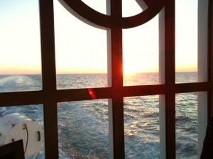 sunset thru window