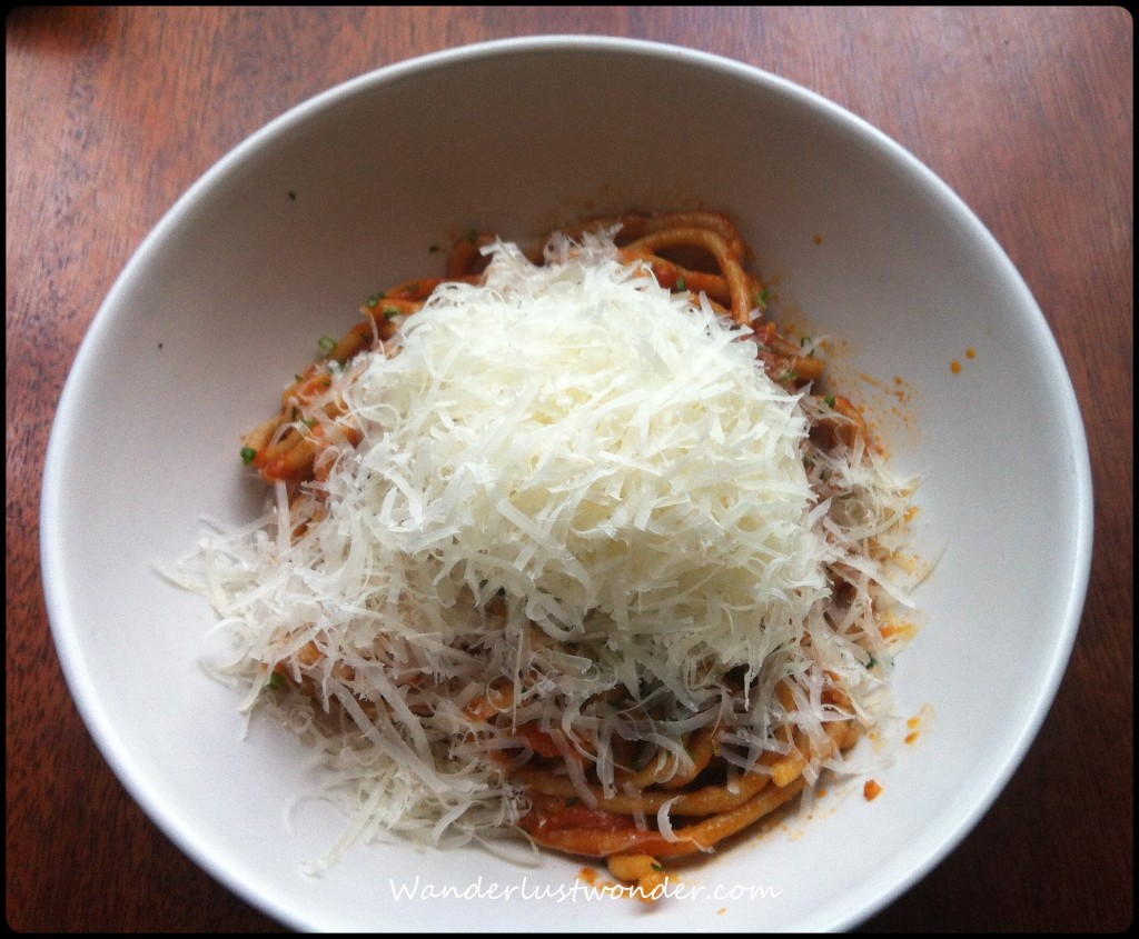 Spaghetti with tons of parmesan. As you do. 