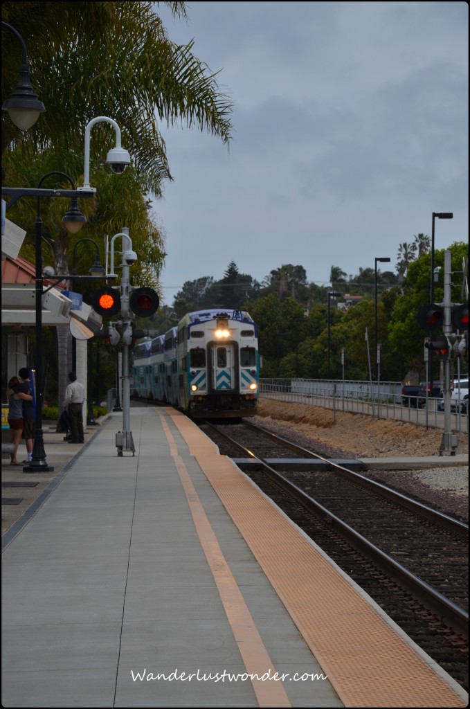 The Coaster pulls into the station.