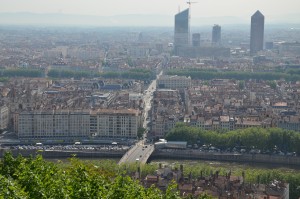 View of Lyon and the river Saone