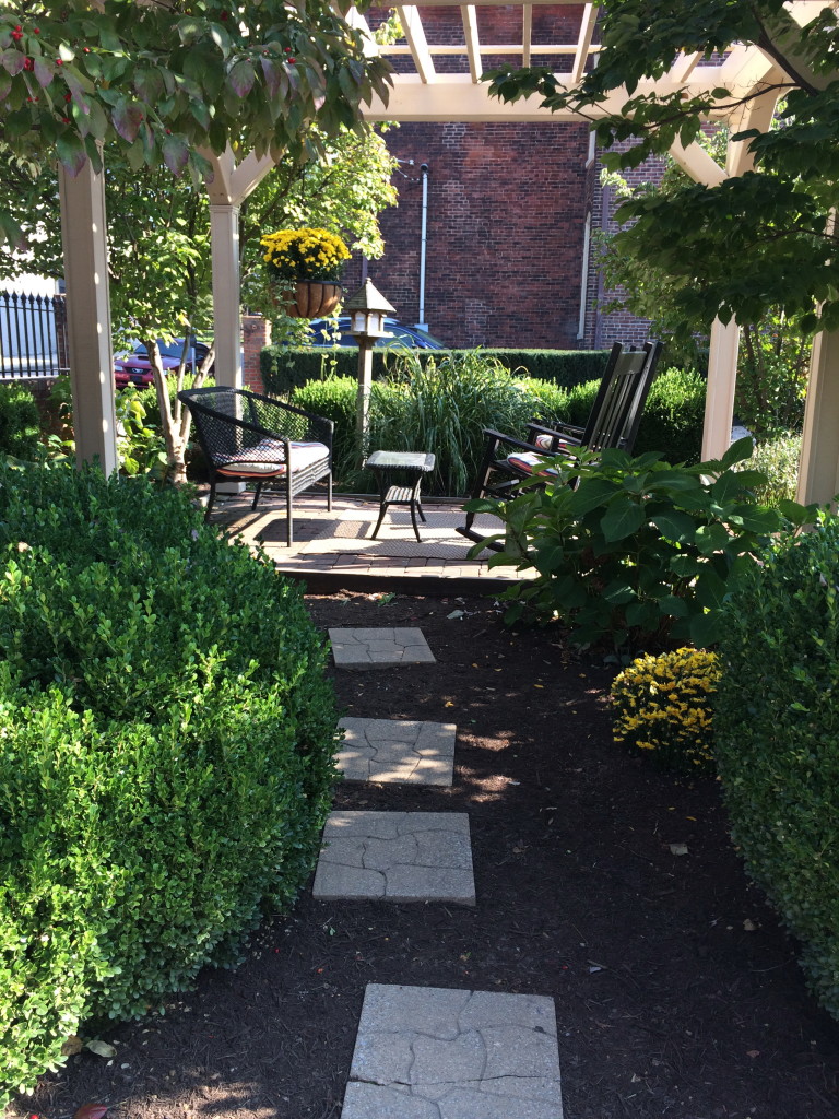 Outside steps to a reading and relaxing area