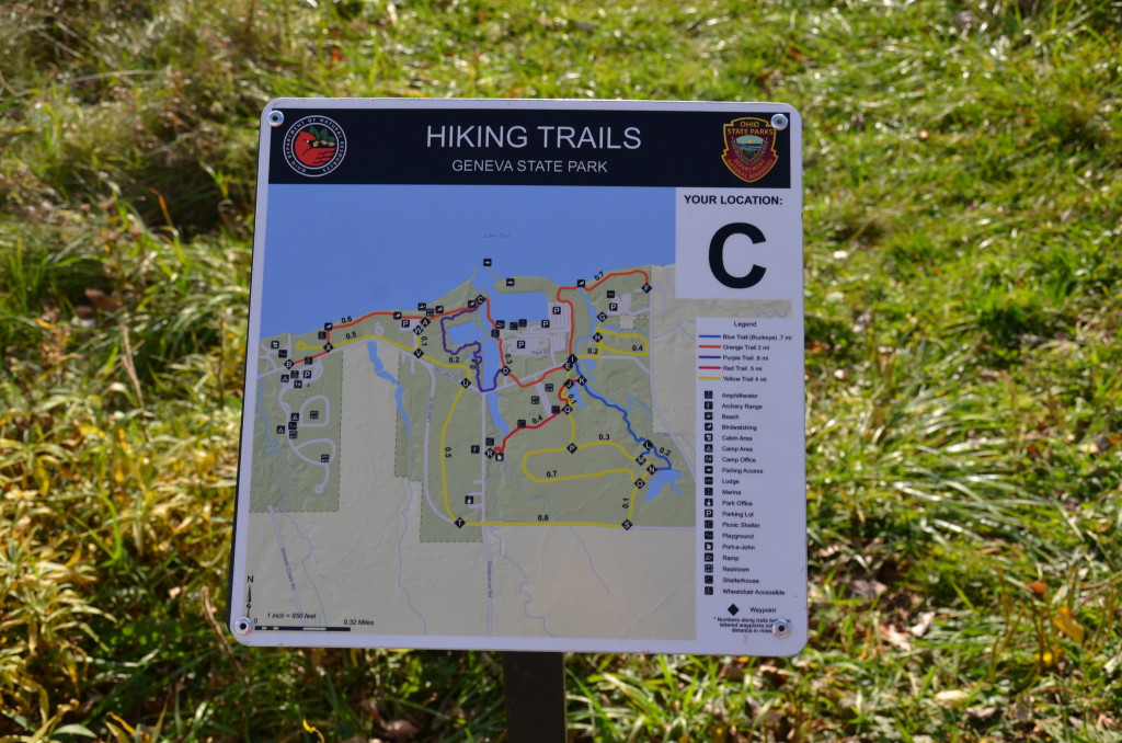 Signs for one of the trails.