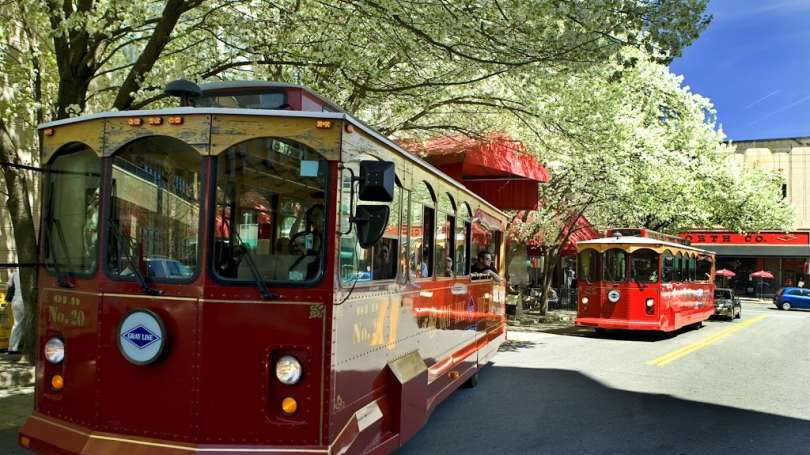 Trolley for tours of the town