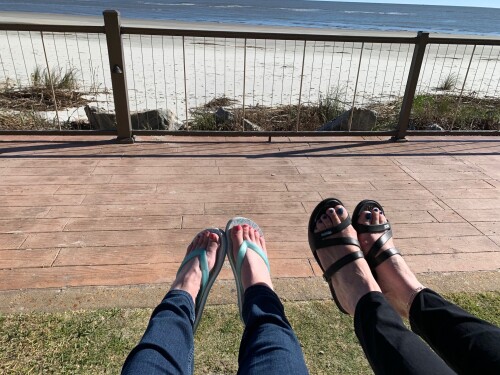 Friends feet on the beach!