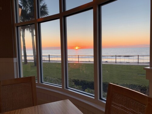 View of the fabulous beach from Echo, the in house restaurant